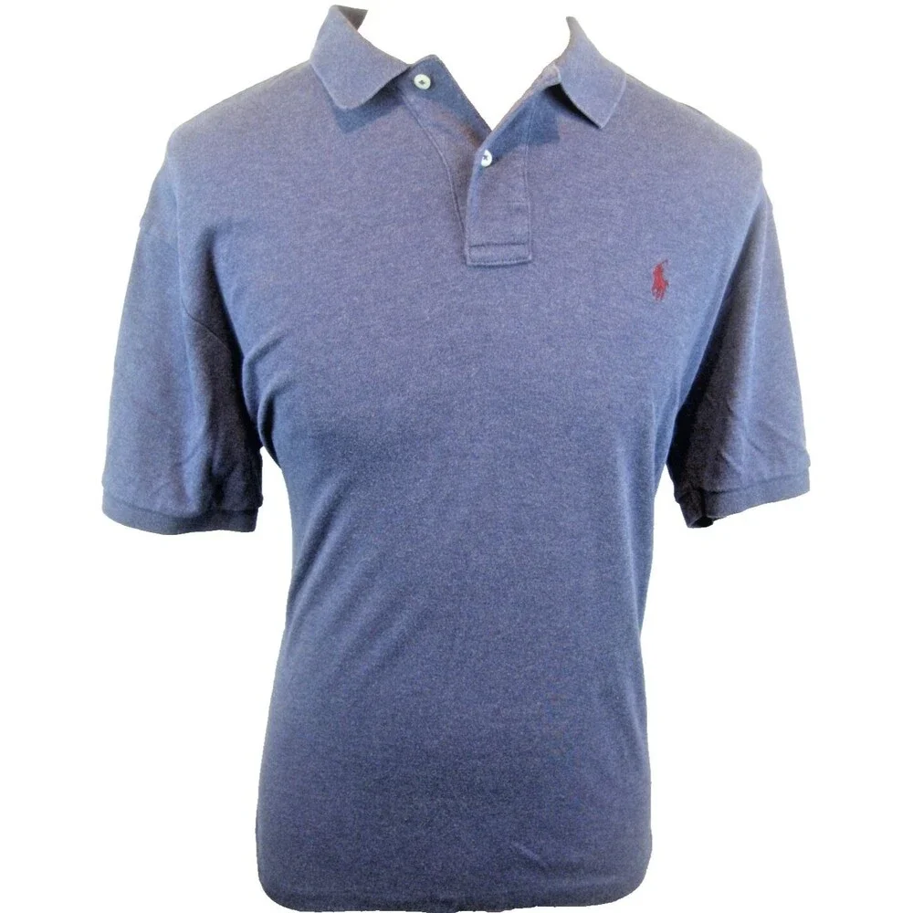 Mens Polo Ralph Lauren Blue SS Cotton Polo Golf Casual Shirt sz Lg